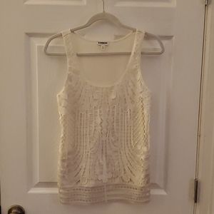 🍋 3 for $15! Express Cream lace overlay tank
